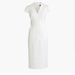 NWT J Crew 365 stretch work dress, white